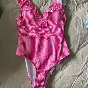 Pink one piece swimsuit